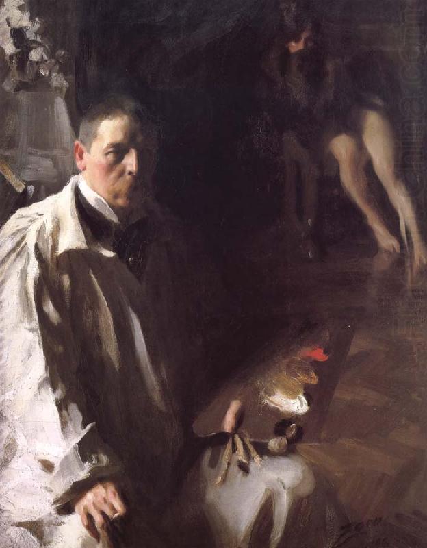 Anders Zorn Sailvportratt med modell(Self-portrait with a model) china oil painting image